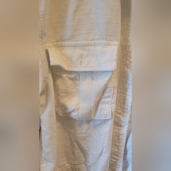 American Eagle soft white 100% cotton button-up denim look jacket. Women's XL - Picture 6 of 6